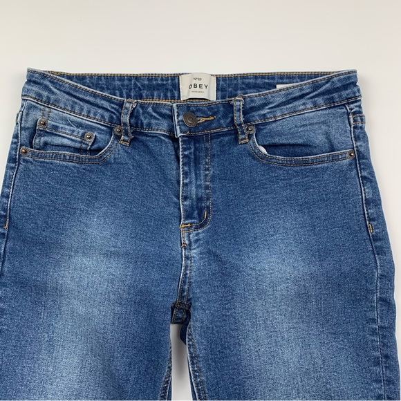 OBEY mid rise skinny jeans women size 28 - Picture 2 of 10